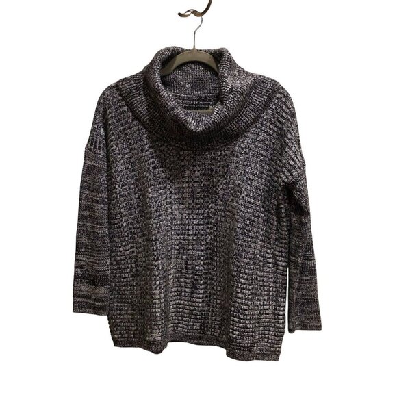 Alice + Olivia Gray Marl Knit Thick Cozy Cowl Neck Sweater S - Picture 2 of 8